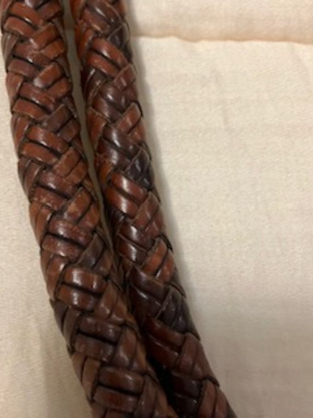 Vintage Fossil Leather Bag with Braided Leather Straps - Picture 14 of 14